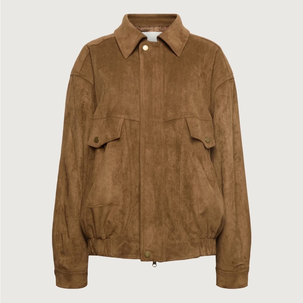 Oak + Fort Vegan Suede Bomber Jacket - Picture 2 of 4